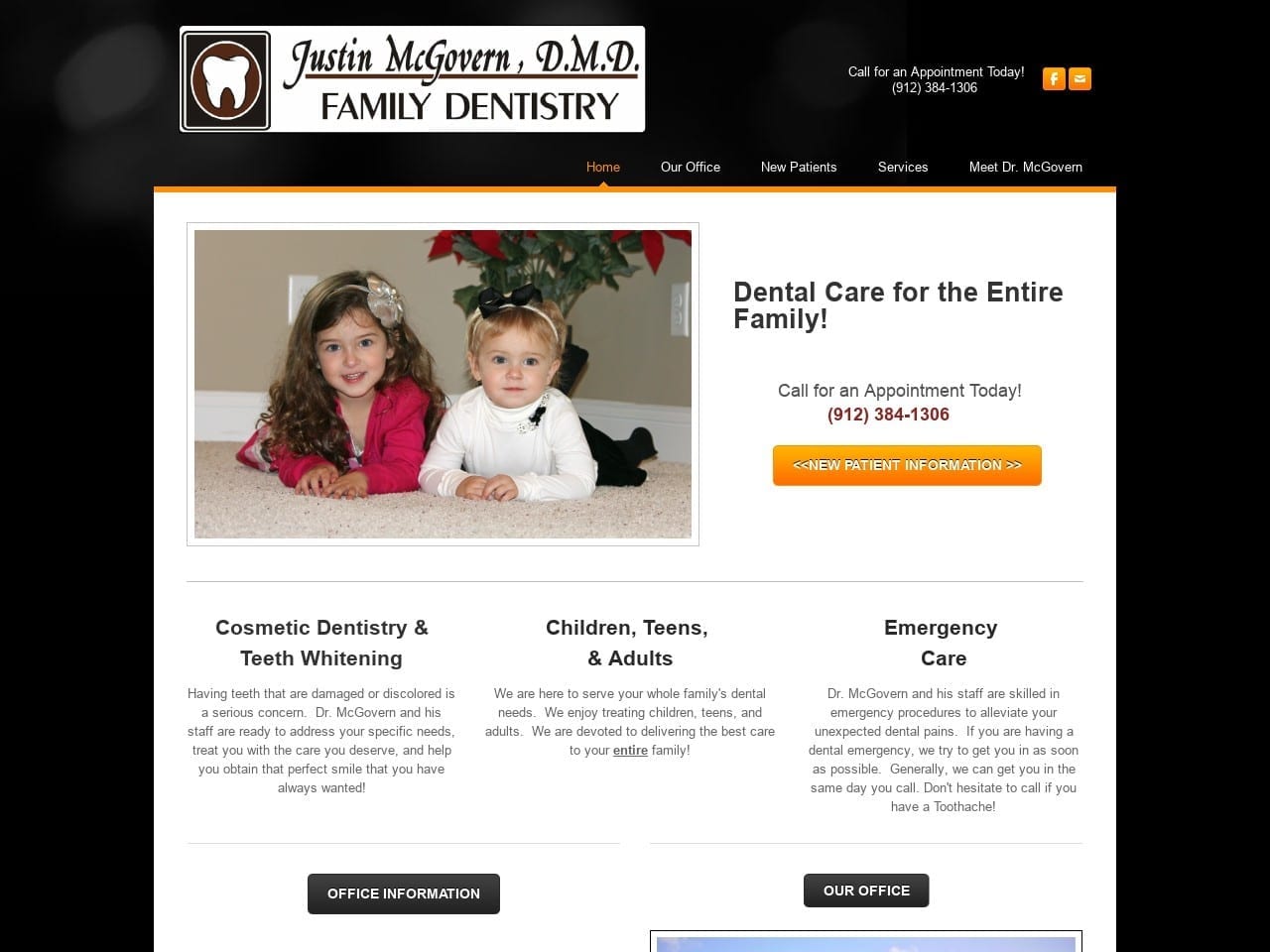 Mcgovern Family Dentist Website Screenshot from mcgoverndental.com