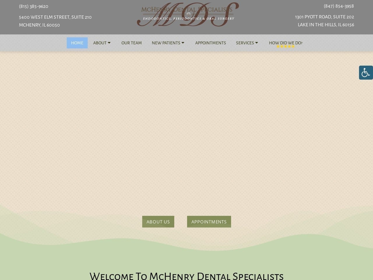 Dr. Anthony A. Frer DDS Website Screenshot from mchenryspecialists.com