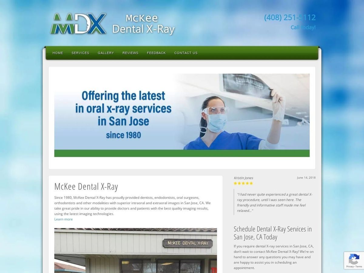 Mc Kee Dental X Website Screenshot from mckeedentalxray.com