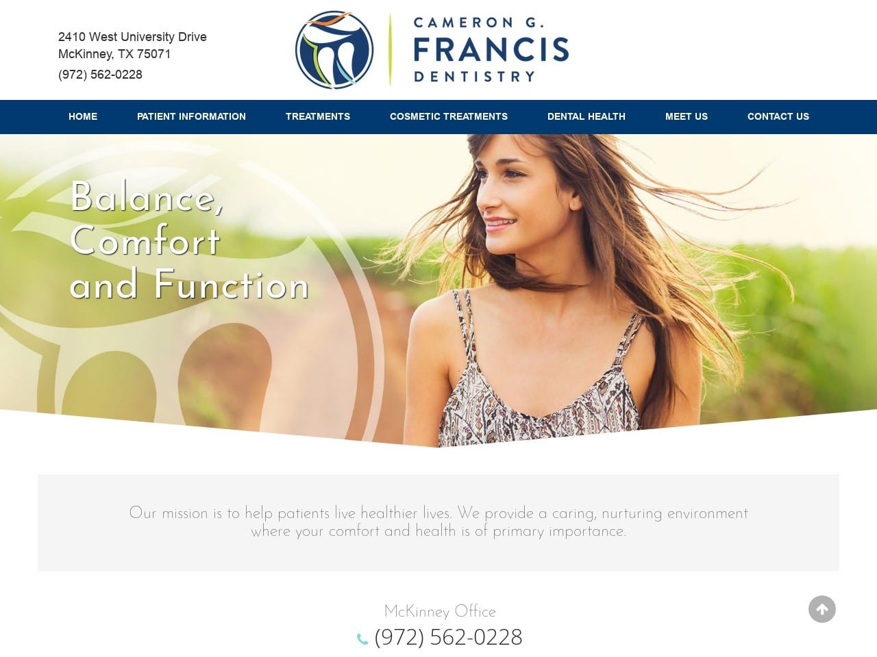 Francis Cameron G DDS Website Screenshot from mckinneydentaloffice.com