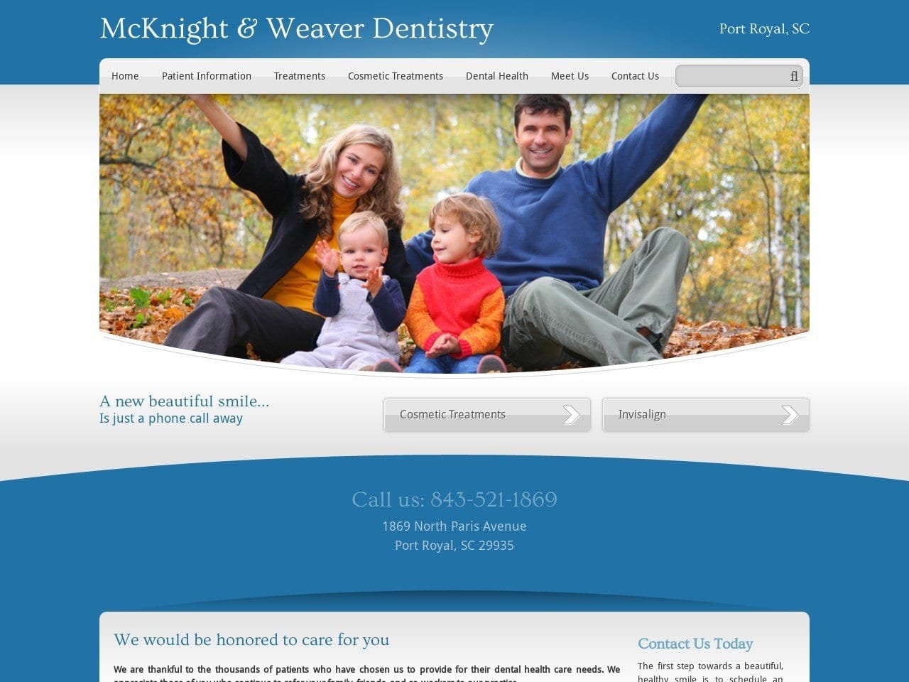 Mcknight Dentist Website Screenshot from mcknightweaver.com