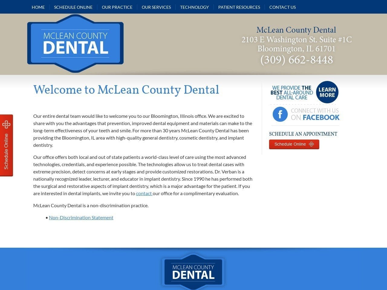 Emil M Verban Jr DDS Pc Website Screenshot from mcleancountydental.com