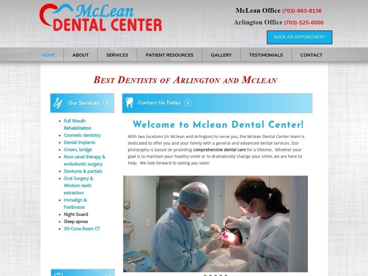 McLean Dental Center Website Screenshot from mcleandentalcenter.com