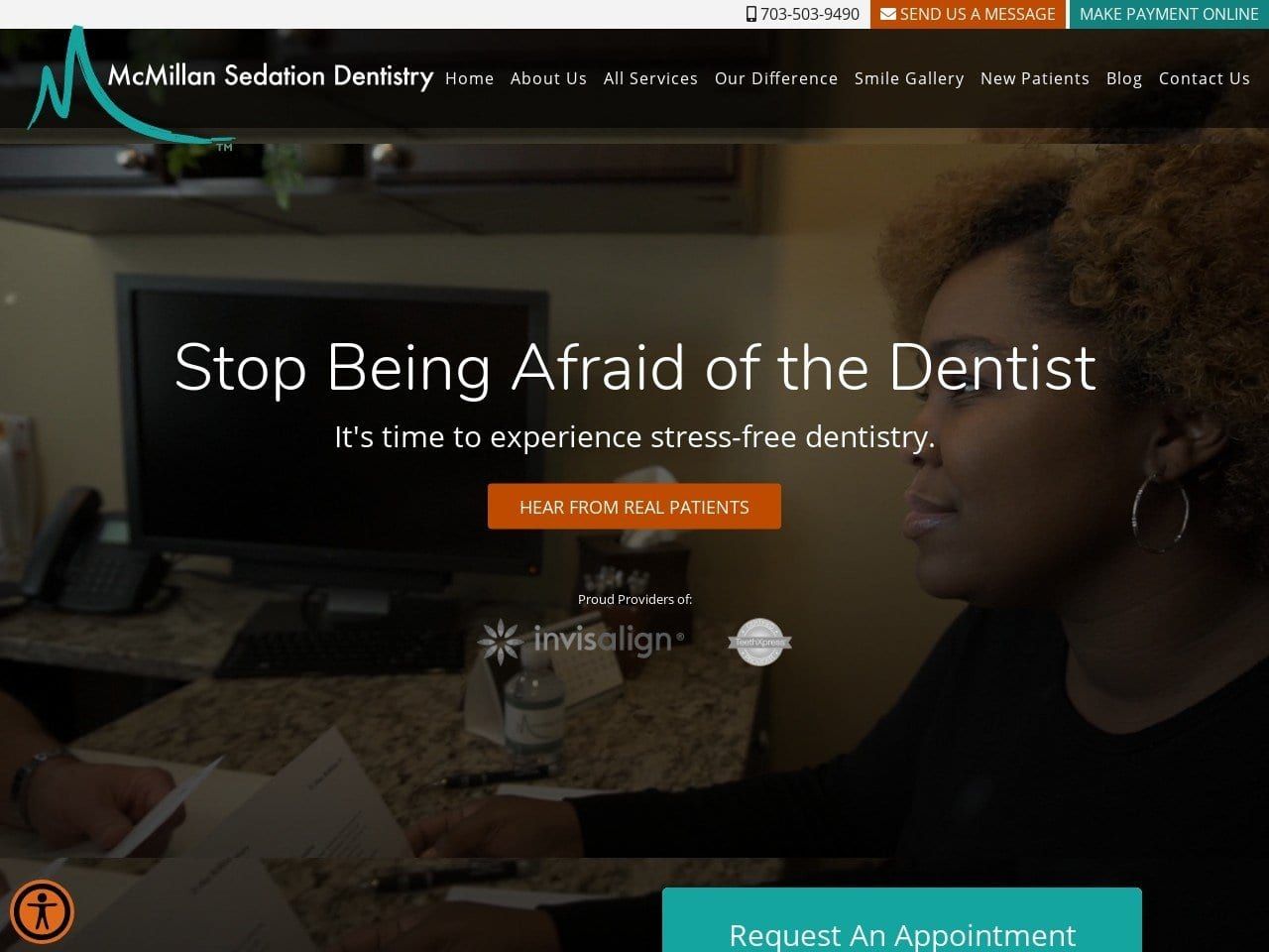 Mcmillansedation Dentistry Website Screenshot from mcmillansedationdentistry.com