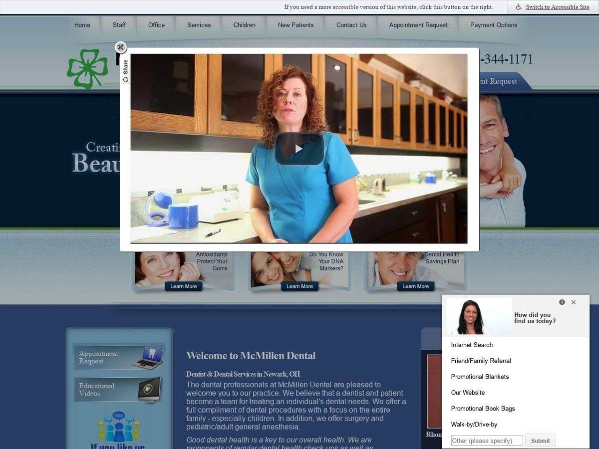 Mc Millen Dental Group Caldwell E Julian DDS Website Screenshot from mcmillendental.com