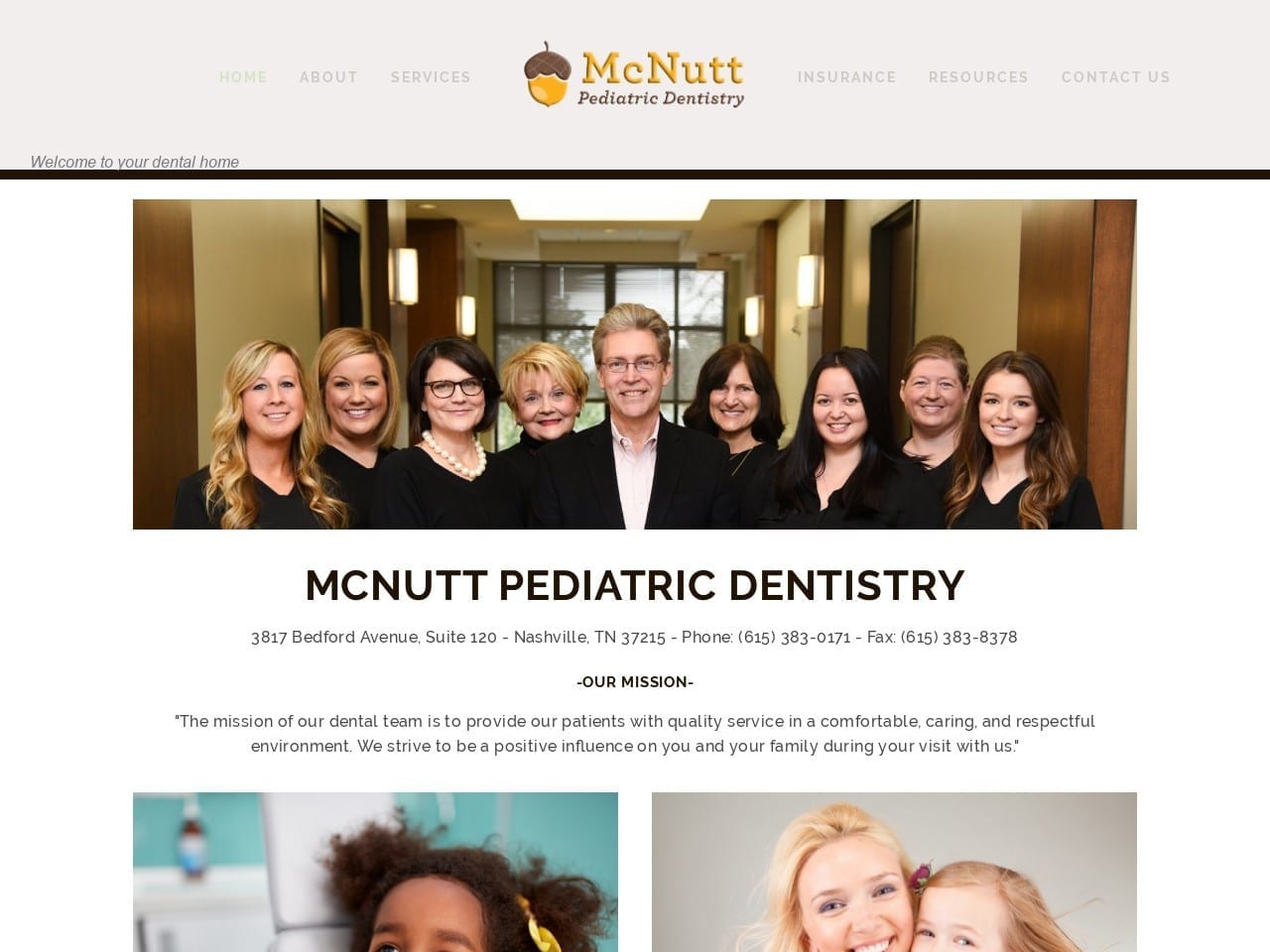 Timothy E. Mcnutt Sr. D.D.S. Pediatric Dentist Website Screenshot from mcnuttdentistry.com