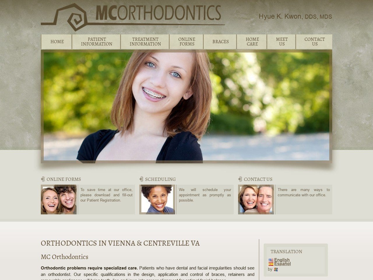 M C Orthodontics Website Screenshot from mcorthodontics.com