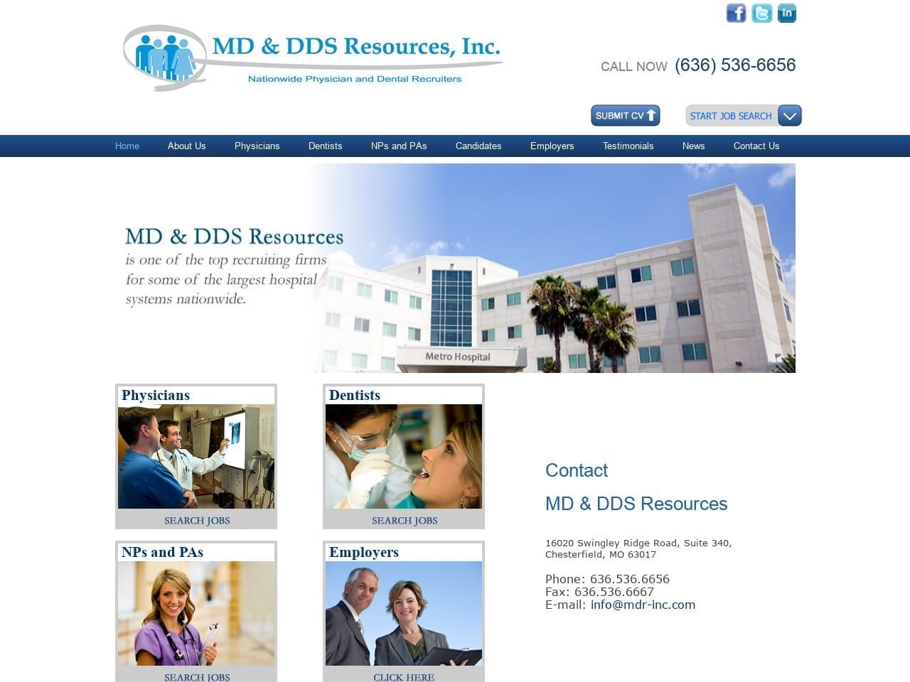 DDS Resources Inc Website Screenshot from mdr-inc.com