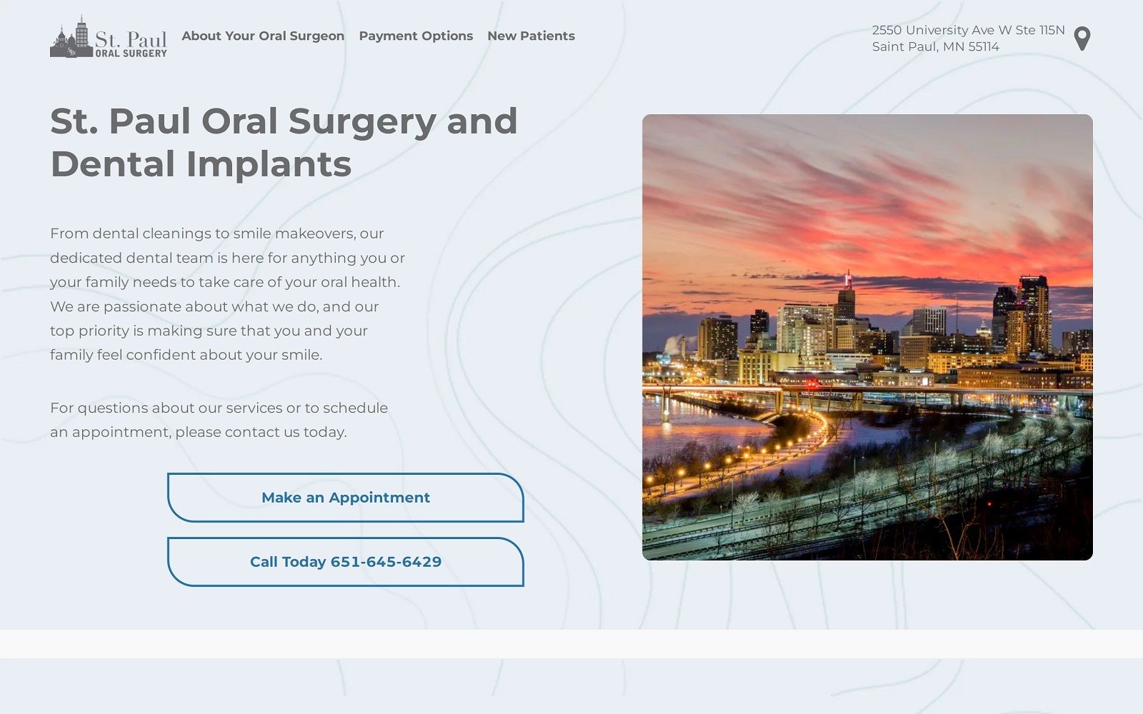 mdstpauloralsurgery.com screenshot