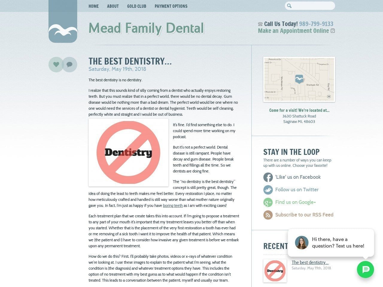 Mead Family Dental Website Screenshot from meadfamilydental.com