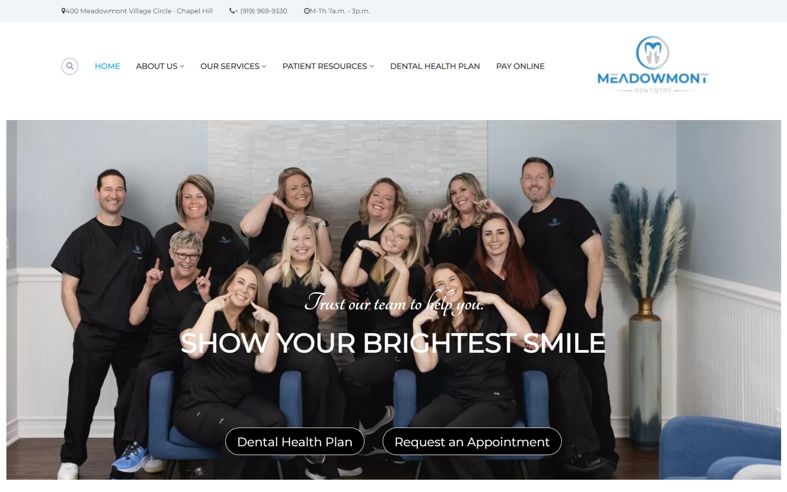 meadowmontdentistry.com screenshot