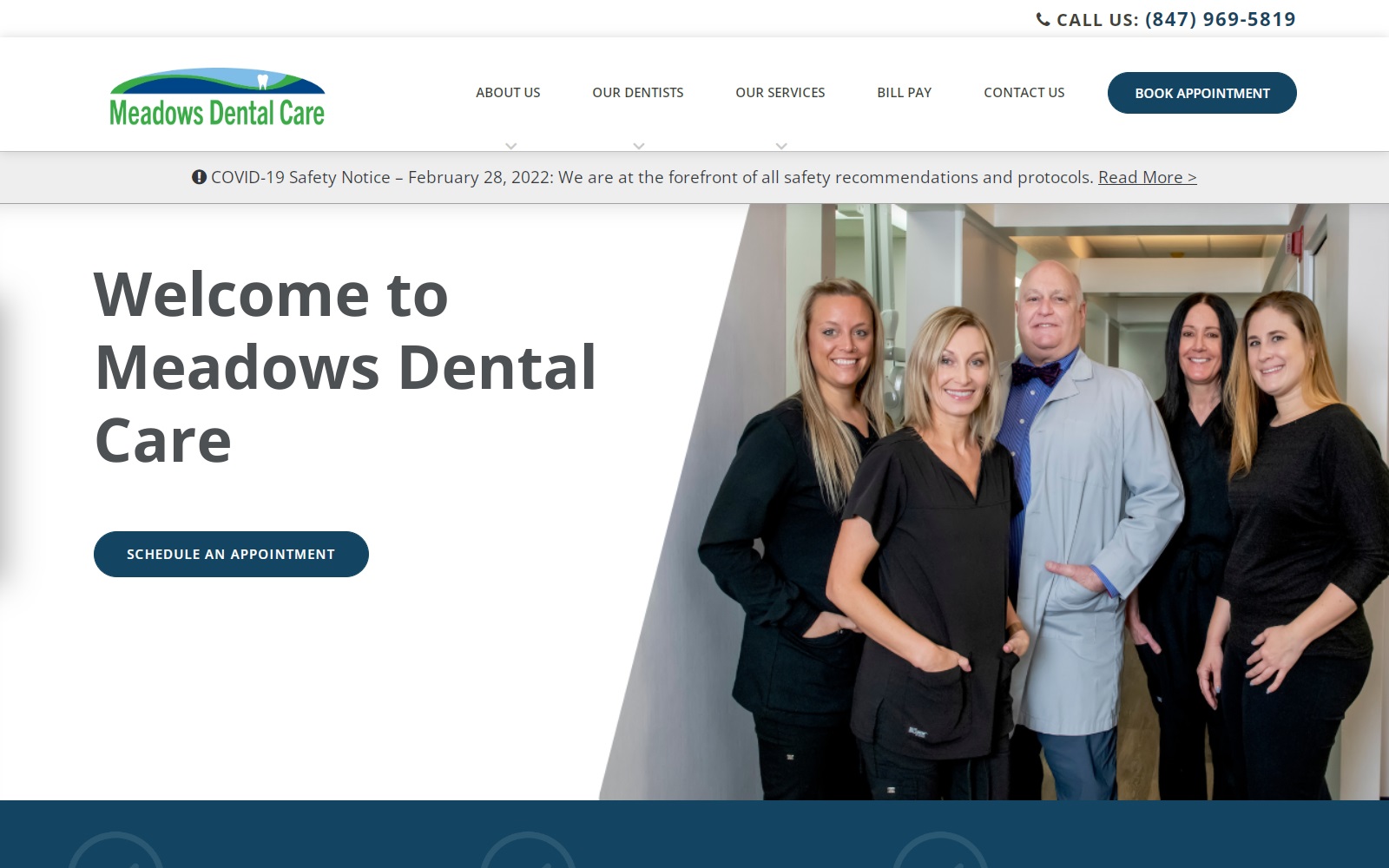 meadowsdentalcare.com screenshot