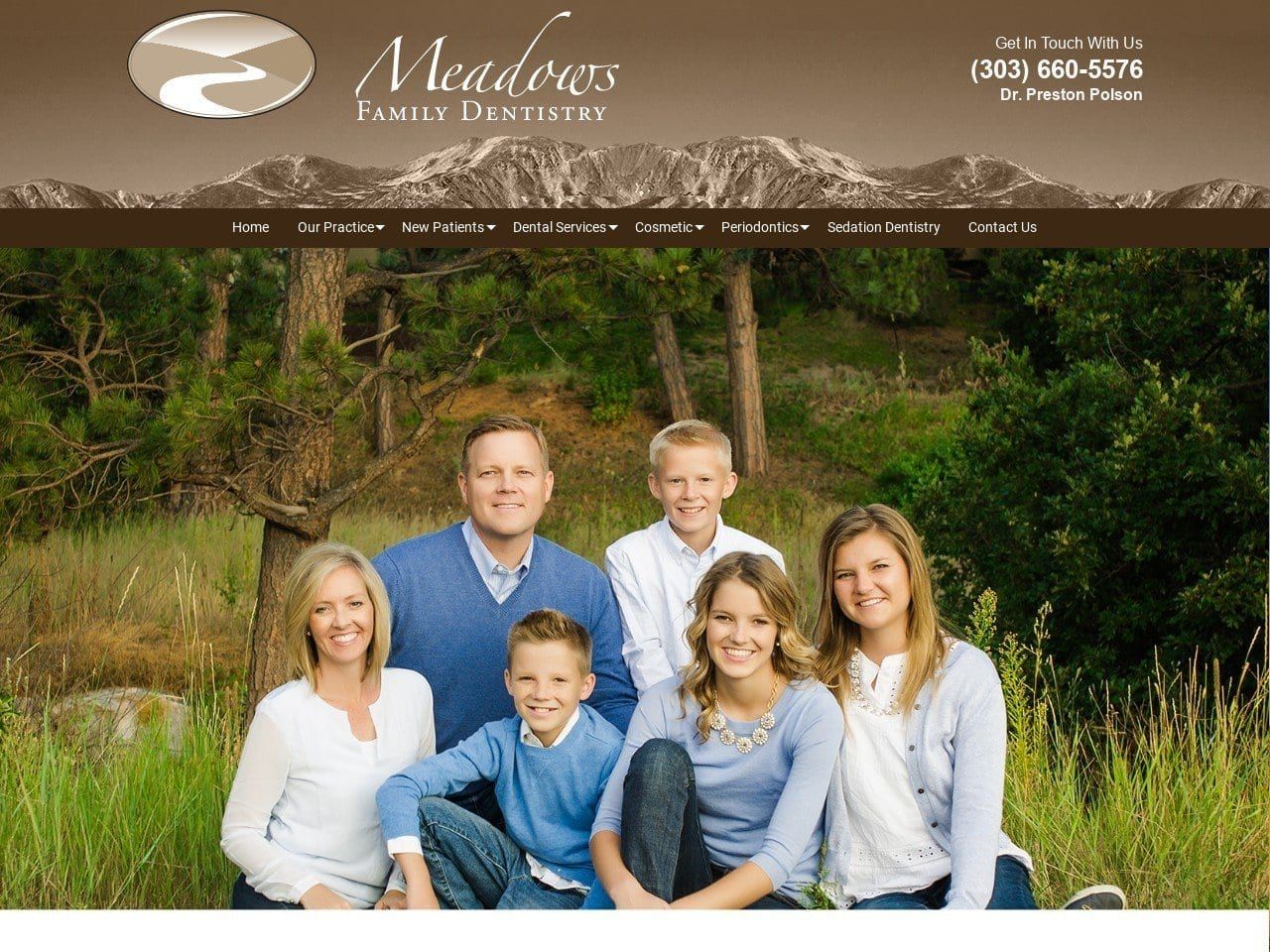 Meadows Family Dentistry Dr Preston H. Polson Website Screenshot from meadowsfamilydentistry.com