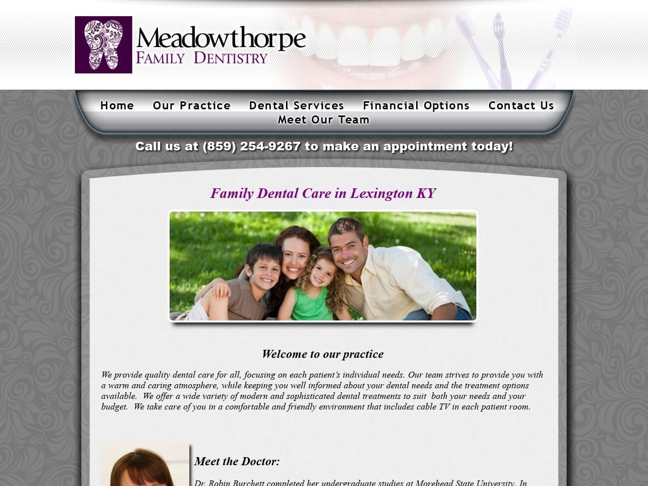 Meadowthorpe Family Dentist Website Screenshot from meadowthorpefamilydentistry.com