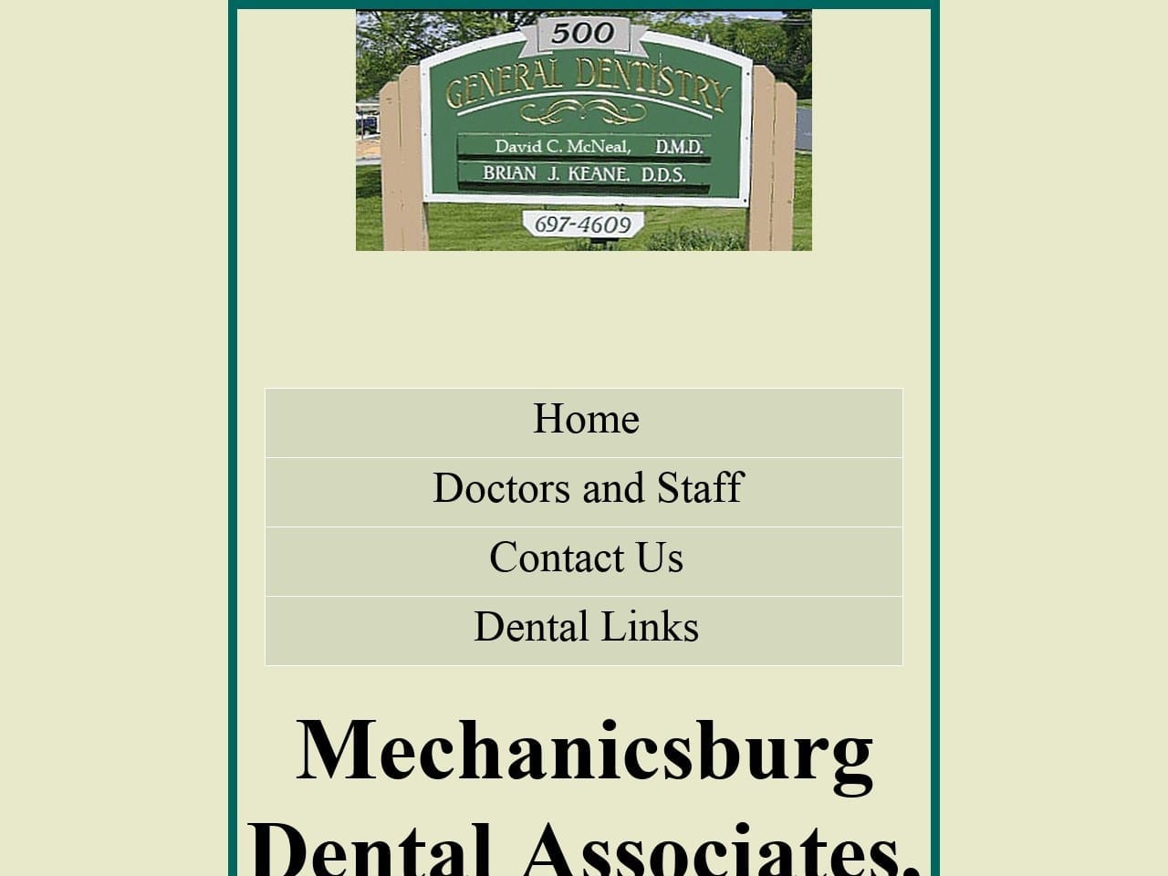 Mechanicsburg Dental Associates Website Screenshot from mechanicsburgdentalassociates.com