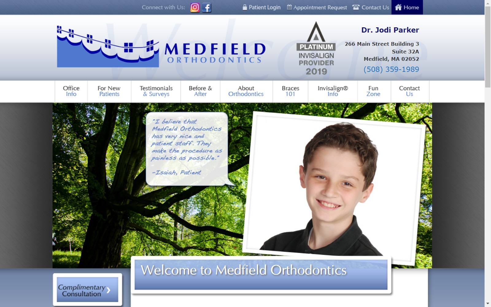 medfieldbraces.org screenshot