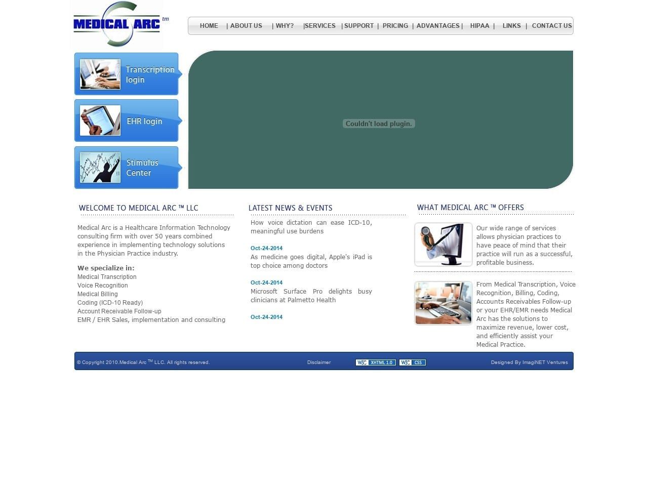 Medical Arc Website Screenshot from medicalarc.com