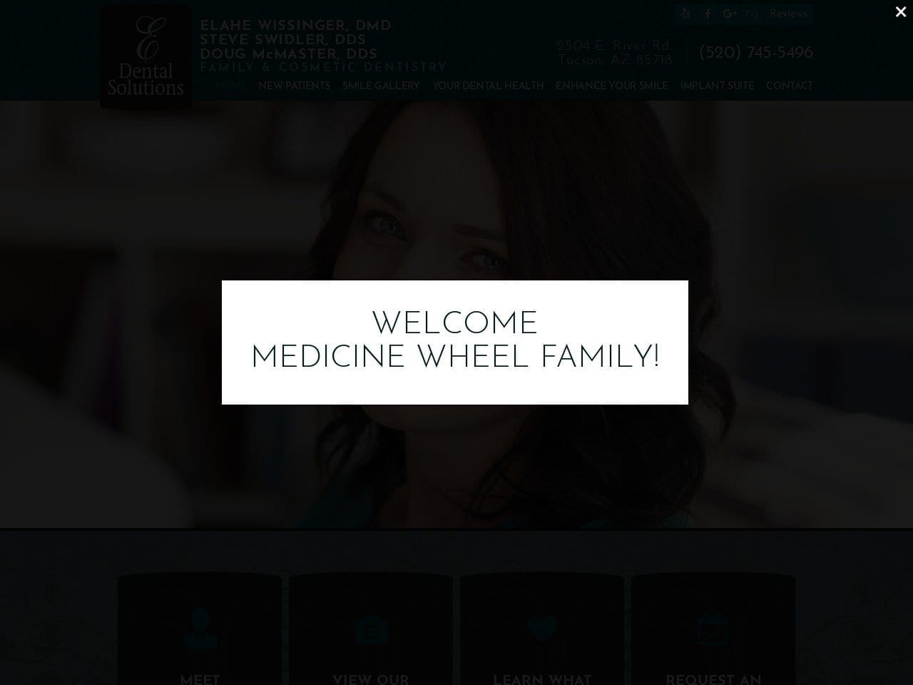 Medicine Wheel Dental and Wellness Center Website Screenshot from medicinewheelwellness.com