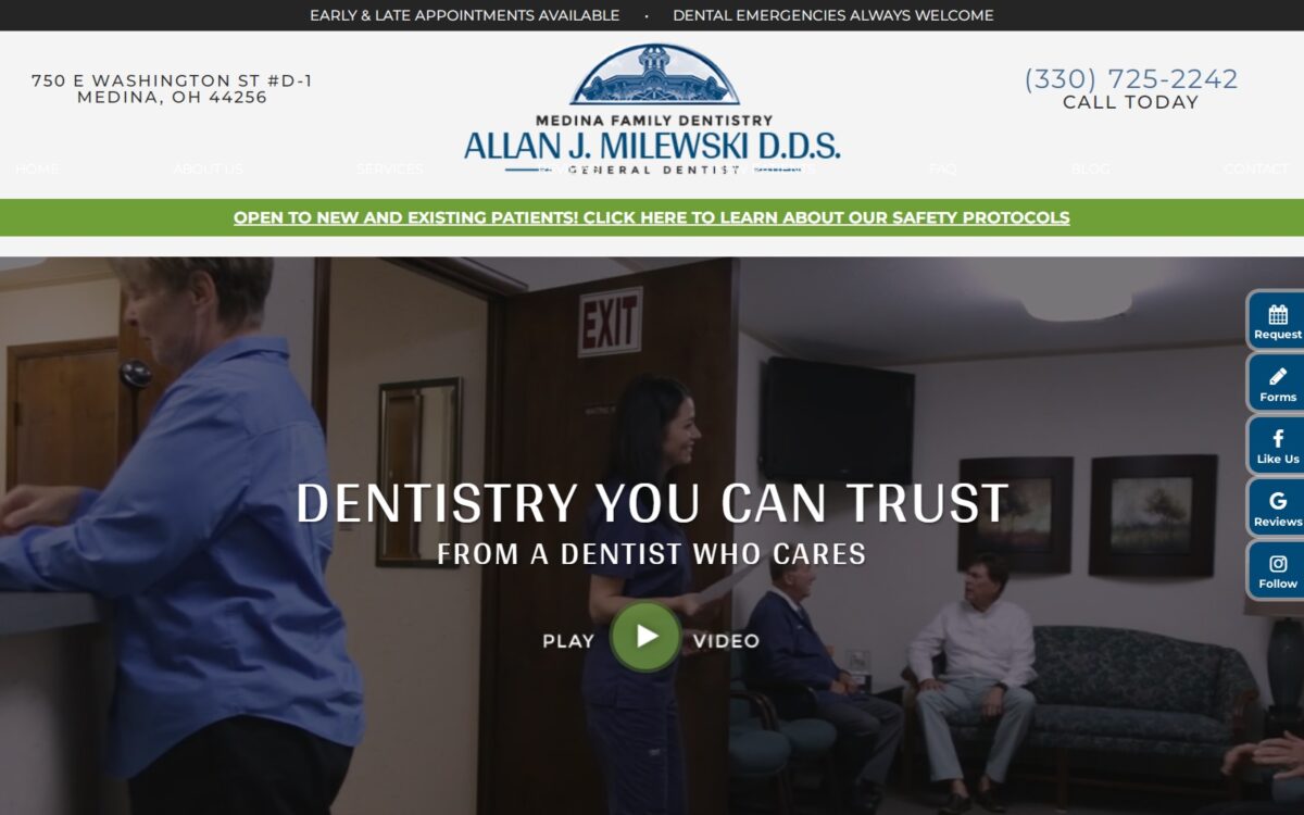 medinafamilydentistry.com screenshot