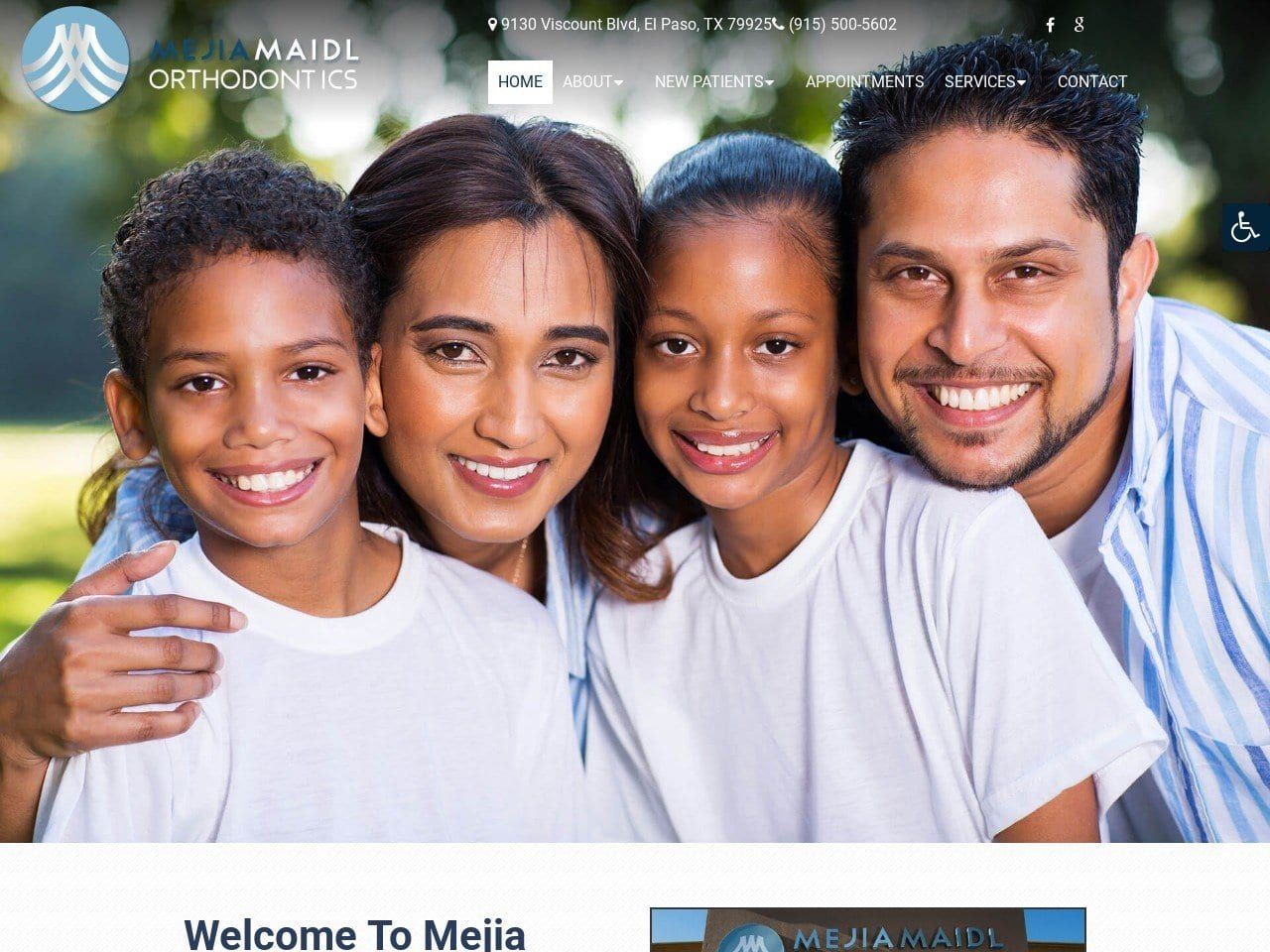 Mejia Website Screenshot from mejiaorthodontics.com
