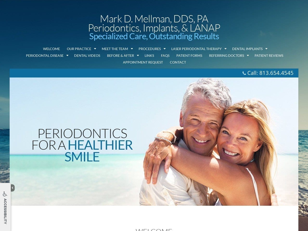 Mark D Mellman PA Website Screenshot from mellmanperiodontics.com