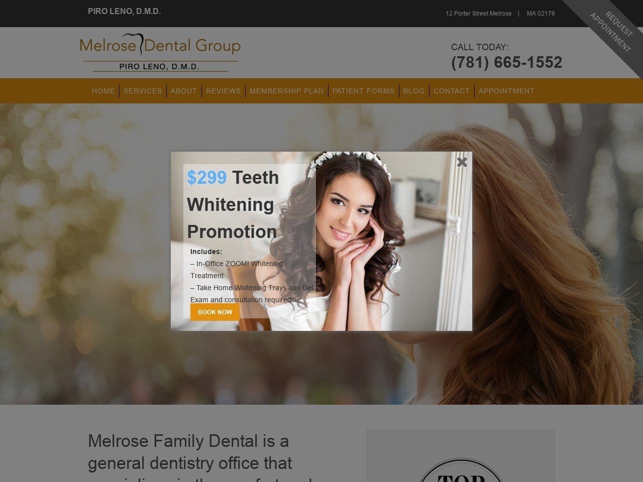 Torraca Paul A. DMD Website Screenshot from melrosefamilydental.com