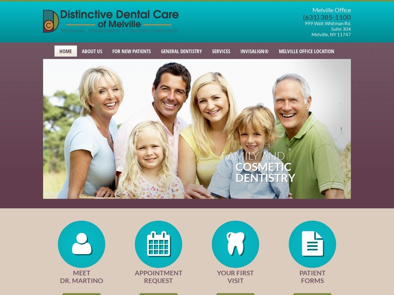 Melville Dentist Website Screenshot from melvilledentist.com