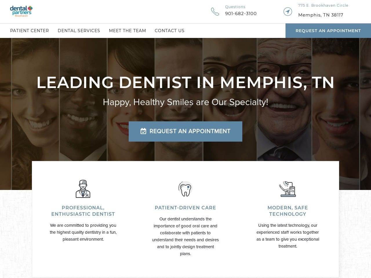 Brookhaven Family Dentist Website Screenshot from memphisfamilydental.com