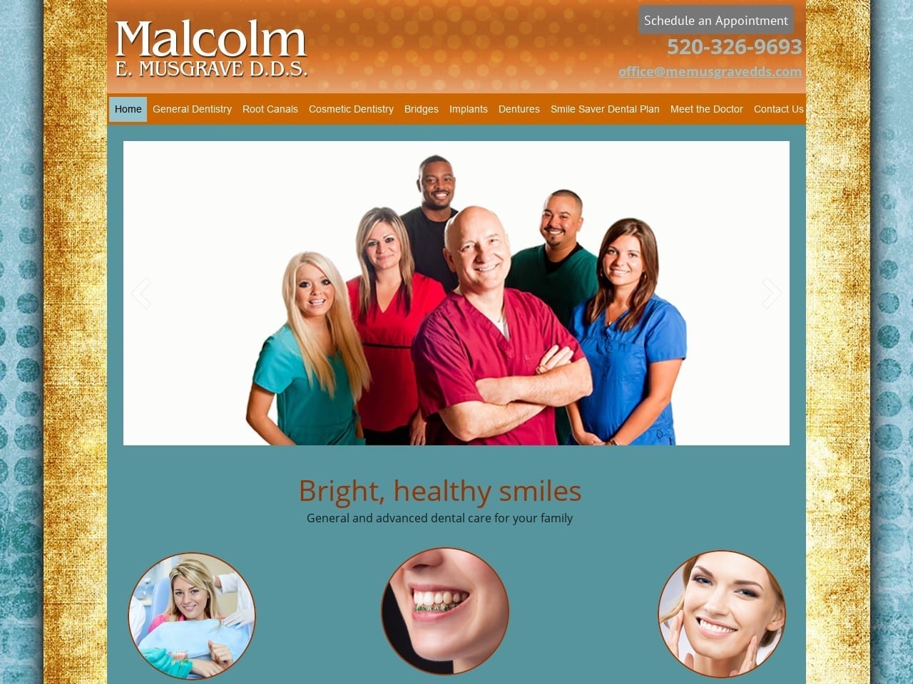 Dr. Malcolm E. Musgrave DDS Website Screenshot from memusgravedds.com