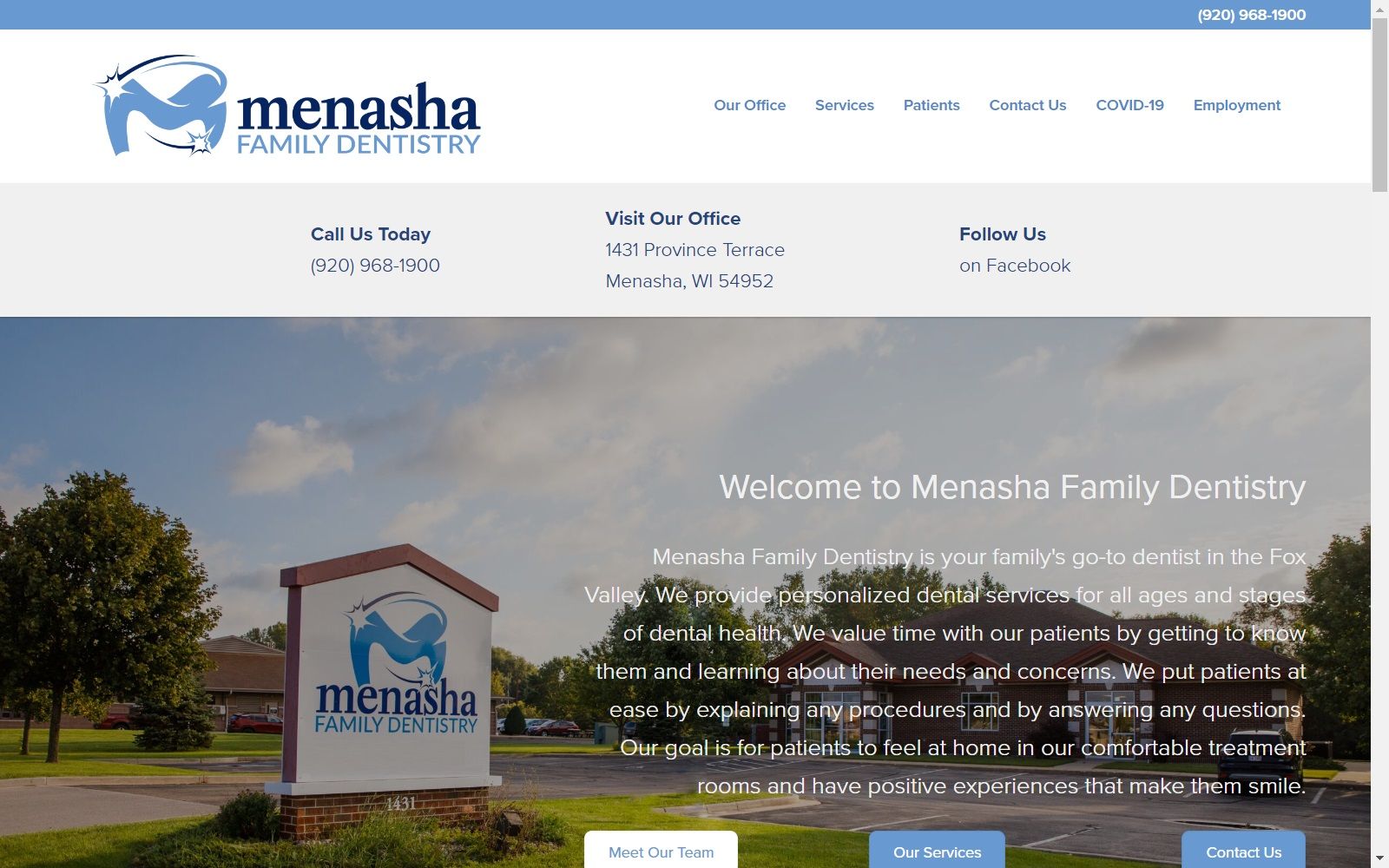 menashafamilydentistry.com screenshot