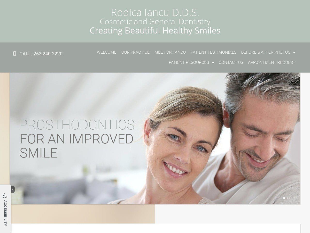 Dr. Rodica Iancu Website Screenshot from mequonsmiles.com