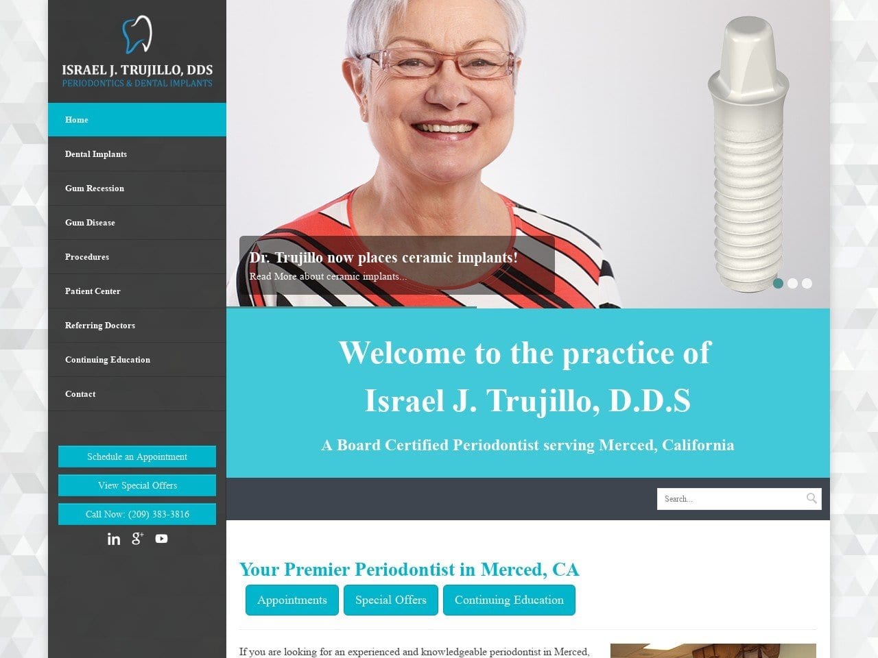 Israel J. Trujillo DDS Website Screenshot from mercedperio.com