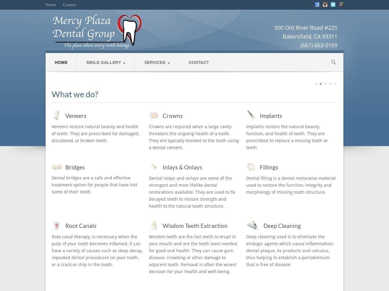 Mercy Plaza Dental Group Website Screenshot from mercyplazadentalgroup.com