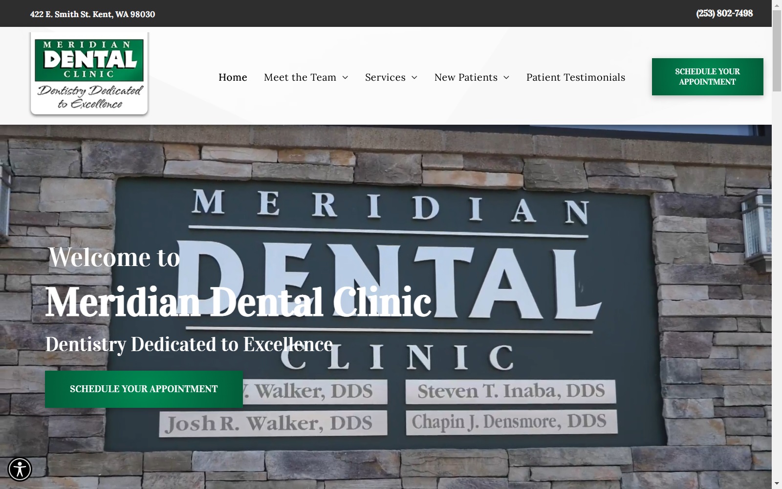 meridiandentalclinic.com screenshot