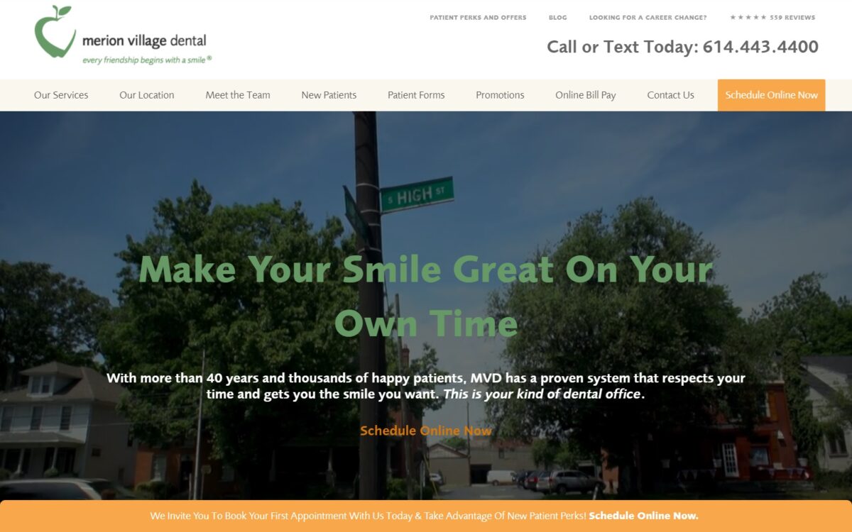 merionvillagedental.com screenshot