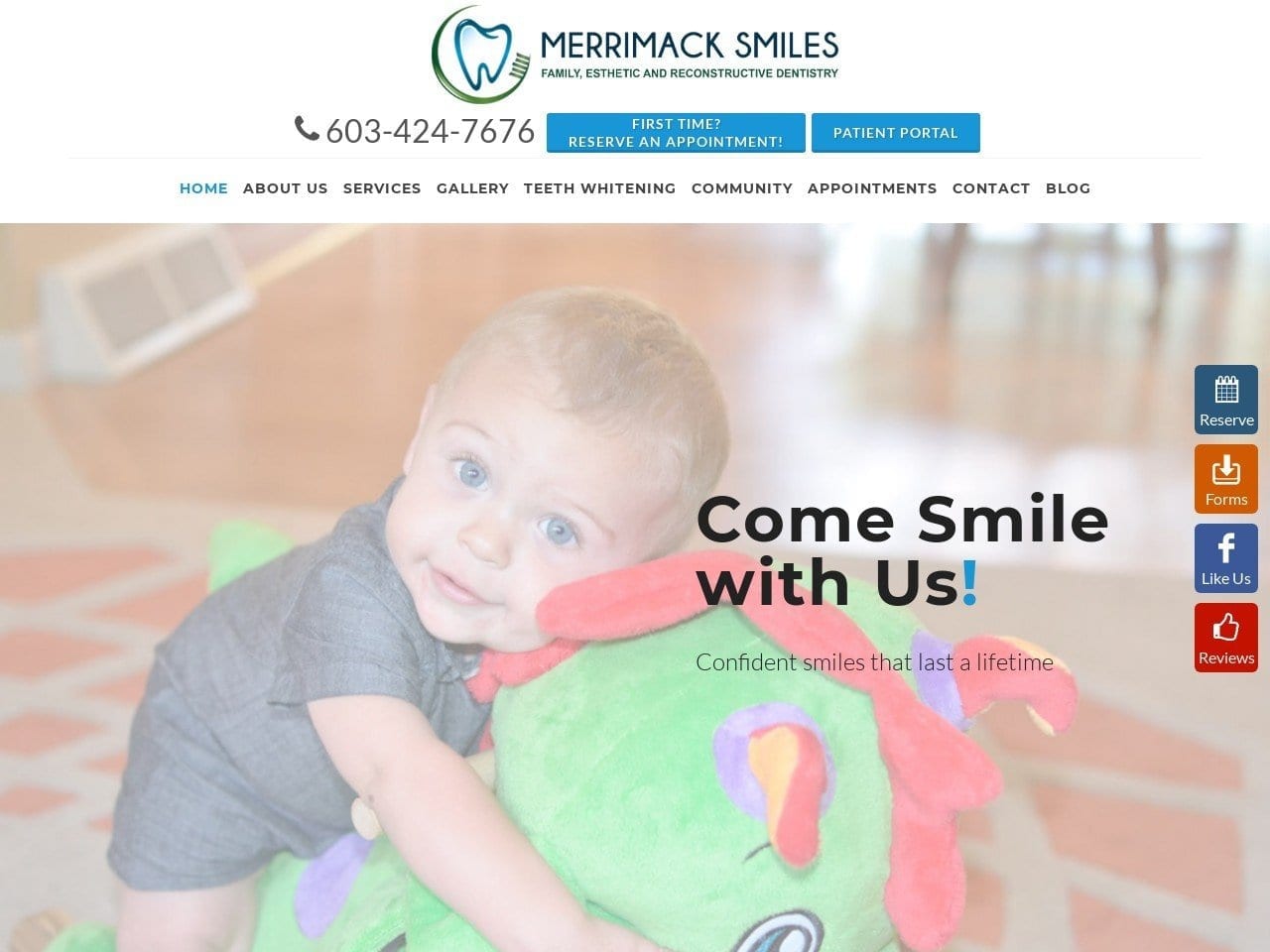 Merrimack Smiles Website Screenshot from merrimacksmiles.com