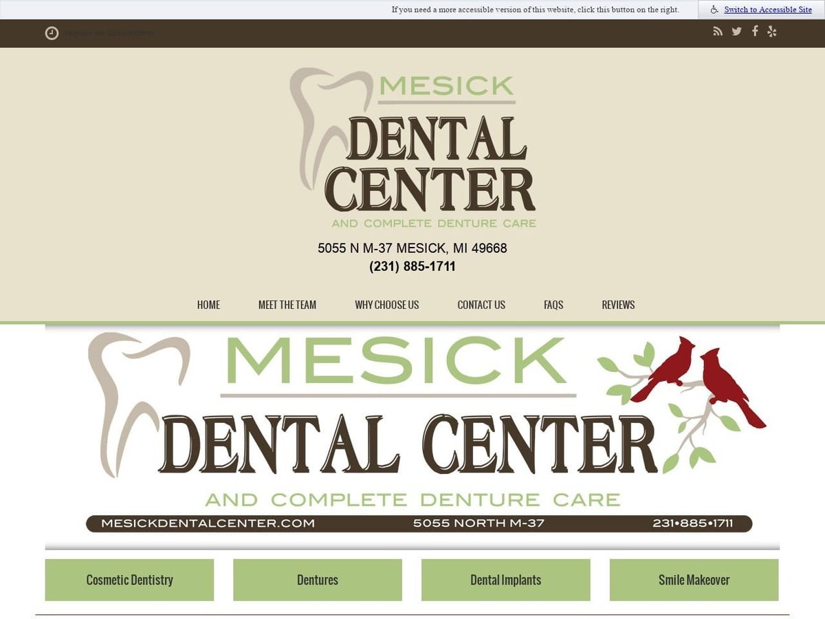 Dr. Bruce E. Cain DDS Website Screenshot from mesickdentalcenter.com