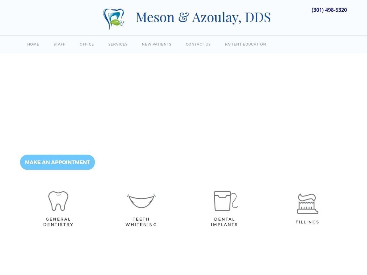 Meson & Azoulay DDS Website Screenshot from mesonandazoulaydds.com