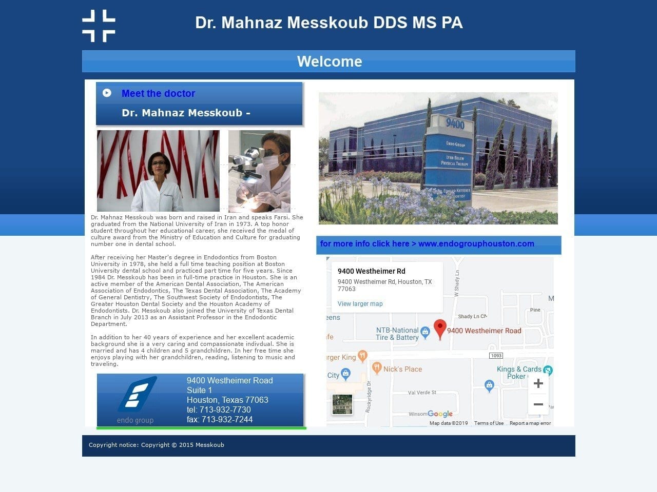 Messkoub Mahnaz DDS Website Screenshot from messkoub.com