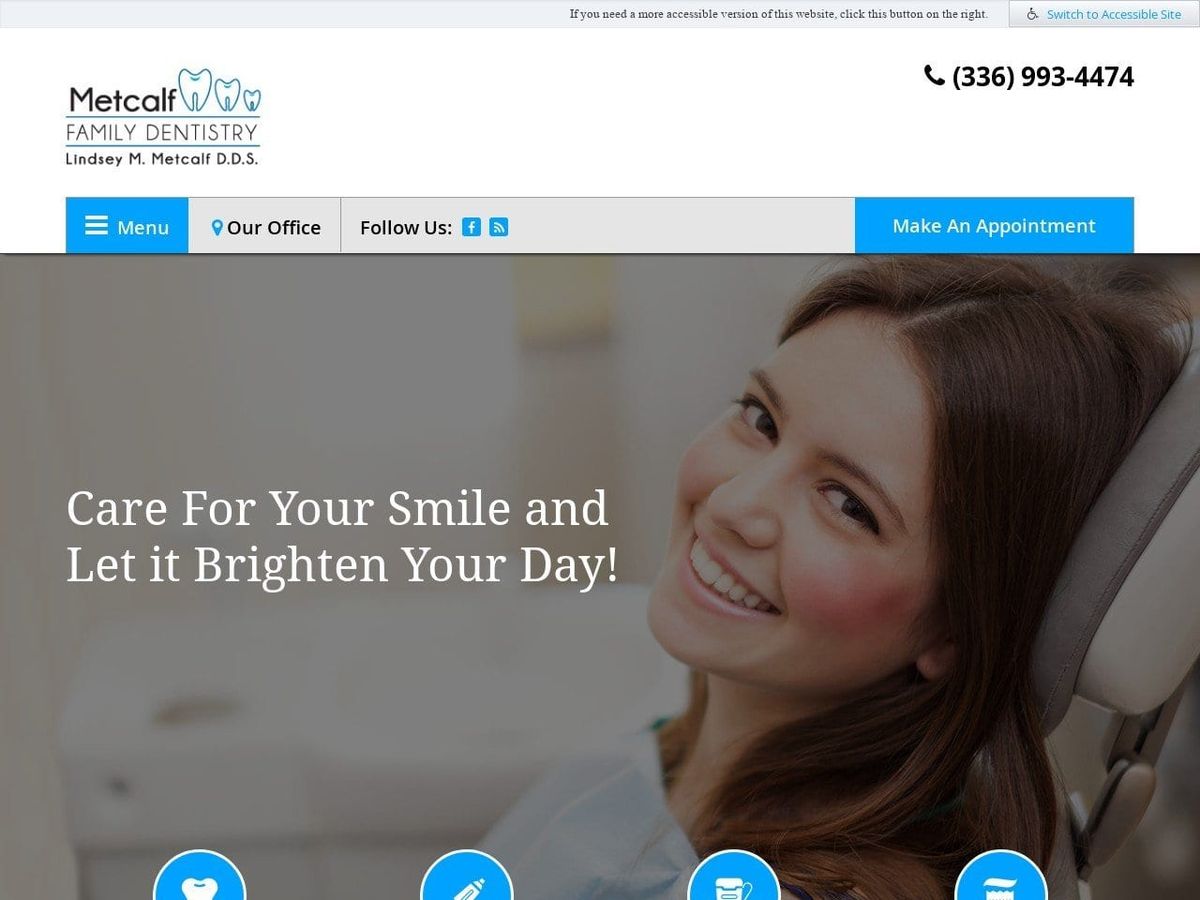 Lindsey Metcalf DDS PLLC Website Screenshot from metcalffamilydentistry.com