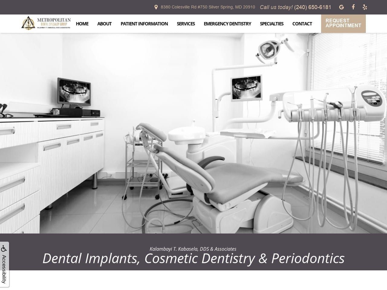 Metropolitan Dental Specialty Website Screenshot from metdentgroup.com