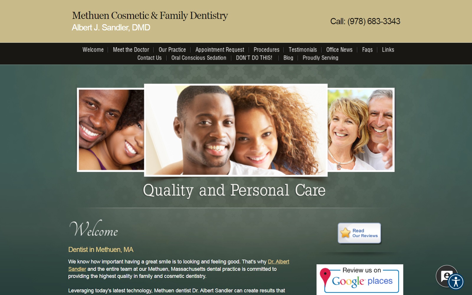 methuencosmeticdentist.com screenshot