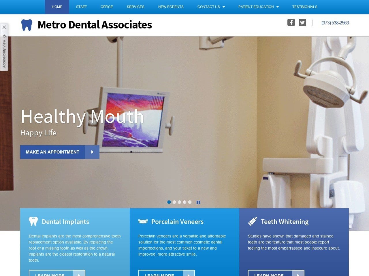 Metro Dental Associates LLC Website Screenshot from metrodentalassociates.com