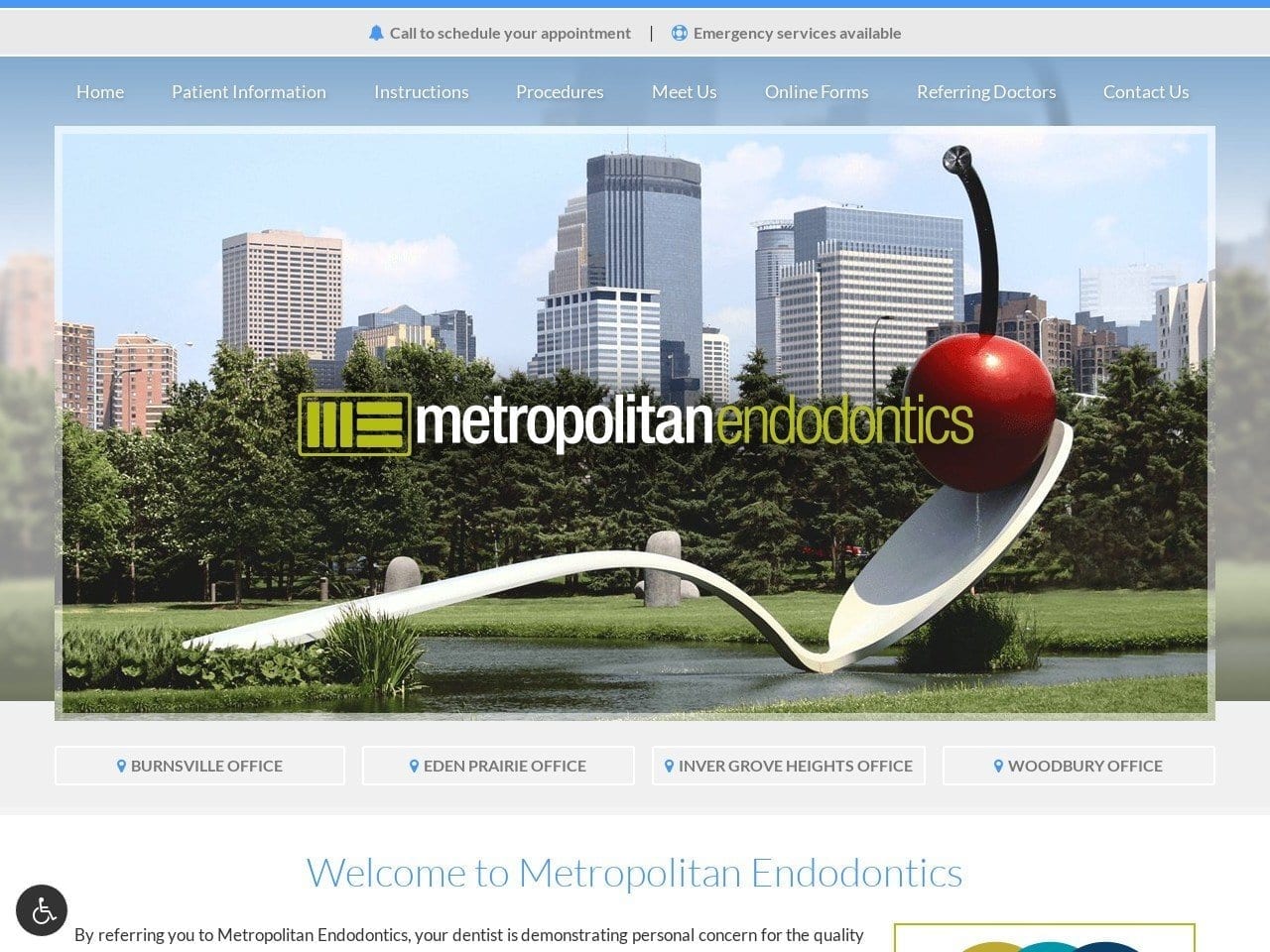 Metropolitan Endodontics Website Screenshot from metroendo.com