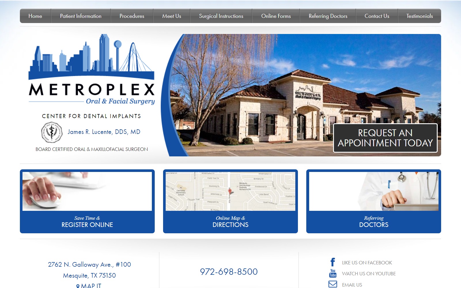 metroplexoralsurgery.com screenshot