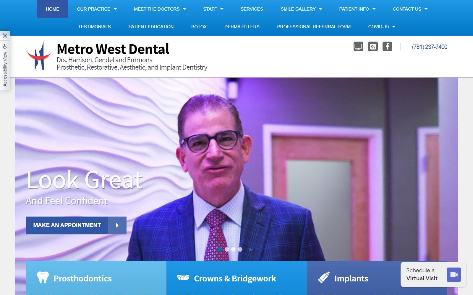 metrowestdental.org screenshot