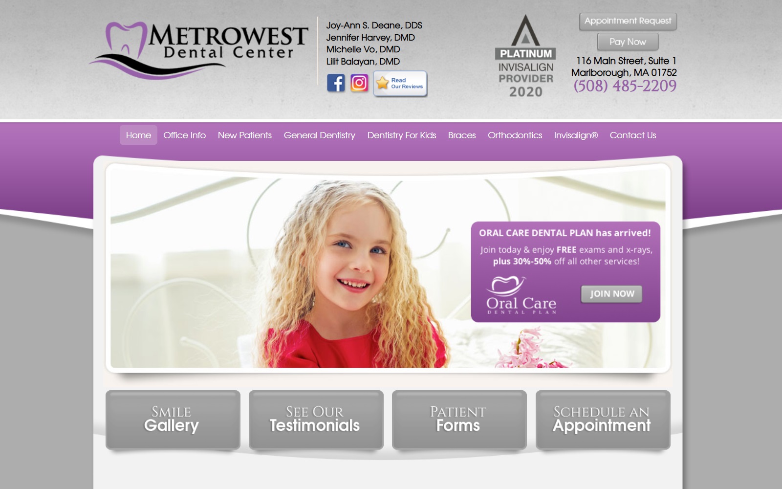 metrowestdentalcenter.com screenshot