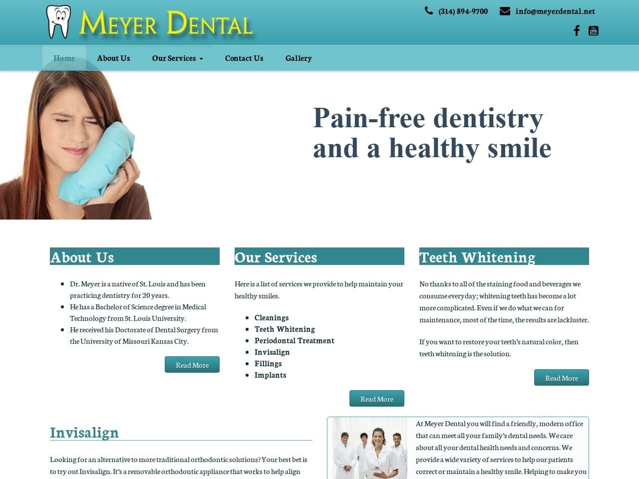 Meyer Dental Website Screenshot from meyerdental.net