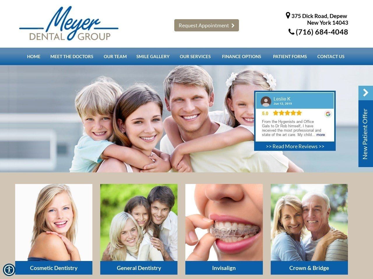 Meyer Dental Group Website Screenshot from meyerdentalgroupny.com