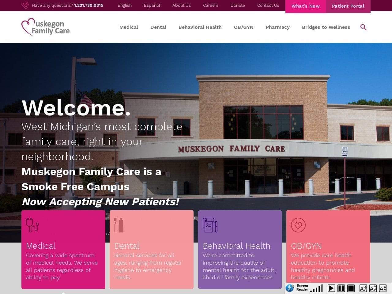Muskegon Family Care Website Screenshot from mfc-health.org
